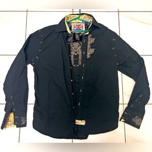 English laundry large black dress shirt.